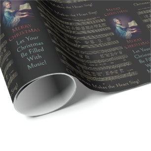 Papel De Regalo Arte personalizado vintage de canción de música