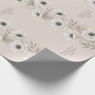 Papel De Regalo Arte Pintado con Hilo   Anémona Elegante Personali