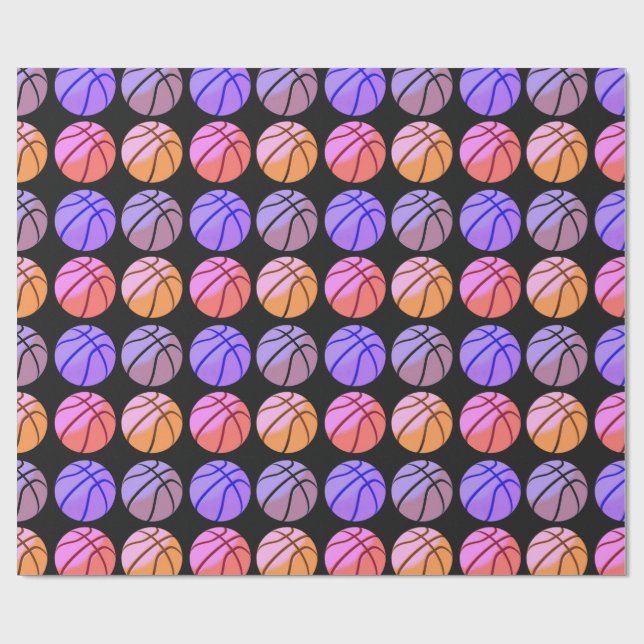 Papel De Regalo Arte Pop Baloncesto (Superficie plana)
