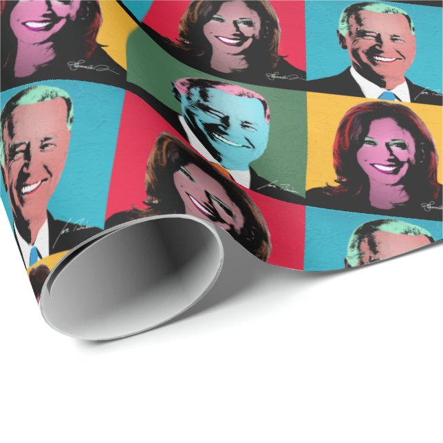 Papel De Regalo Arte pop Biden Harris (Esquina del rollo)