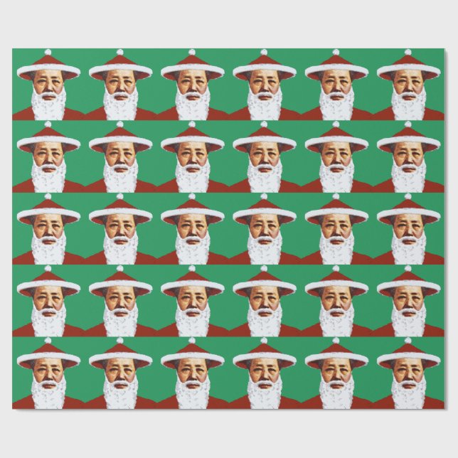 Papel De Regalo Arte pop chino de las Felices Navidad de Mao Papá (Superficie plana)
