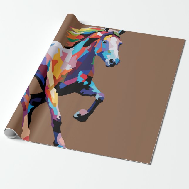 Papel De Regalo Arte pop de caballo (Desenrollado)