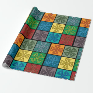 Papel De Regalo Arte Pop de Patrón de Cruz de Nudo Celta