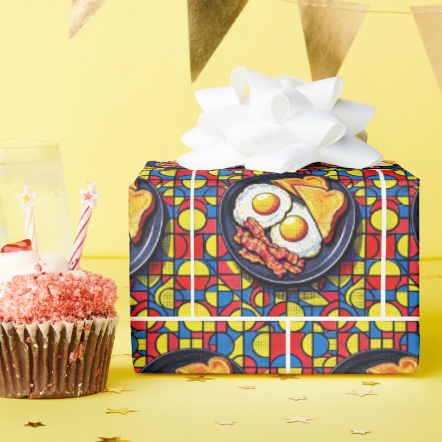 Papel De Regalo Arte Pop del Desayuno (Fiesta de cumpleaños )