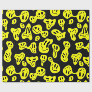 Papel De Regalo arte pop derritiendo caras felices retro de los añ