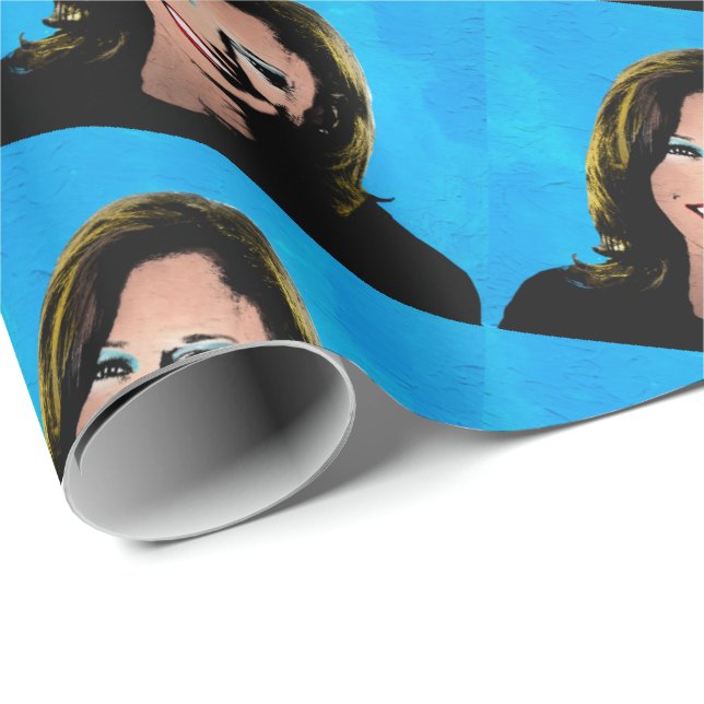Papel De Regalo Arte pop Kamala Harris (Esquina del rollo)