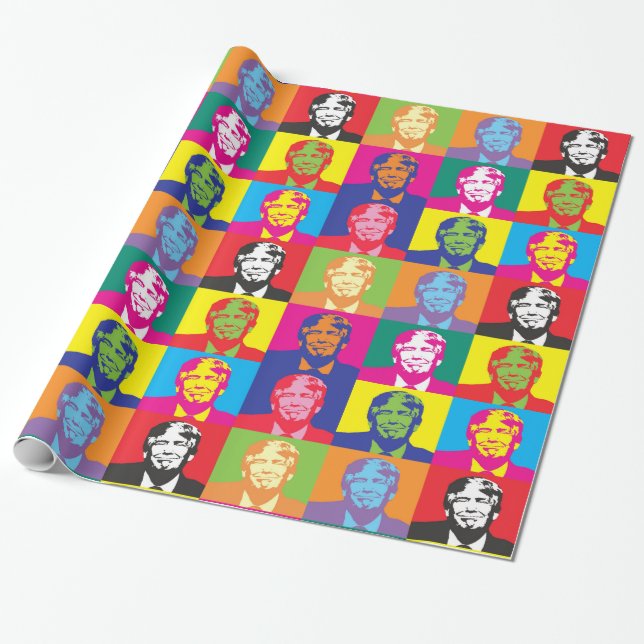 Papel De Regalo Arte pop presidencial de Trump (Desenrollado)