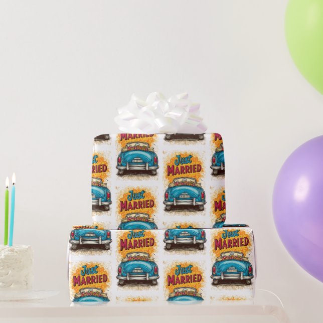 Papel De Regalo Arte pop recién casado (Regalos de fiesta)