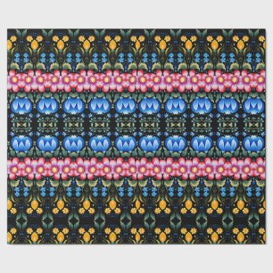 Papel De Regalo Arte popular floral moderno