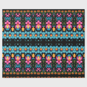 Papel De Regalo Arte popular floral moderno
