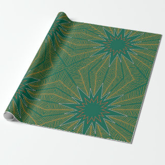 Papel De Regalo Arte Popular Retro Festivo Radiante Estrella Explo