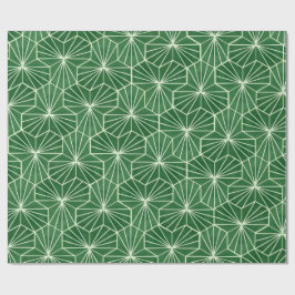 Papel De Regalo Arte Retro Deco Patrón Geométrico Verde Lima
