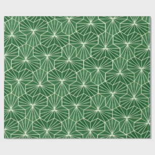 Papel De Regalo Arte Retro Deco Patrón Geométrico Verde Lima