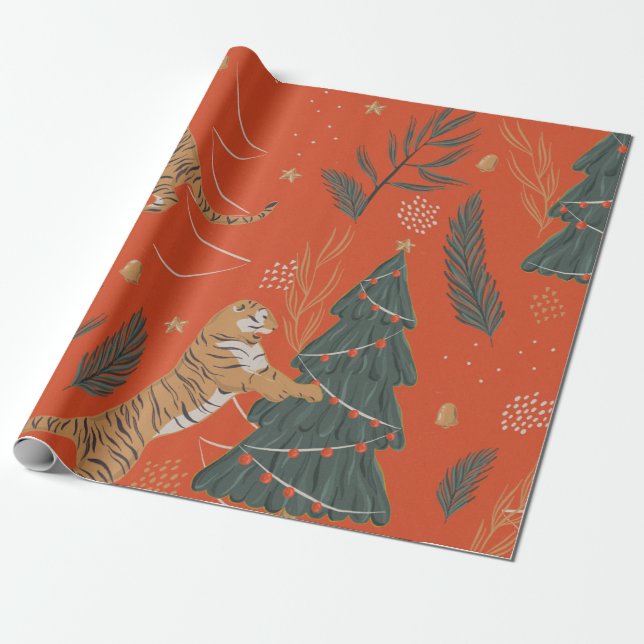Papel De Regalo Arte retro Navidad (Desenrollado)