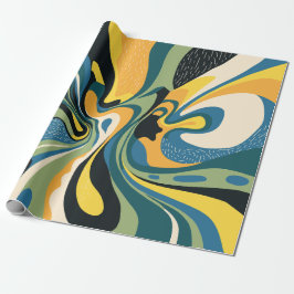 Papel De Regalo Arte Swirl vibrante abstracto
