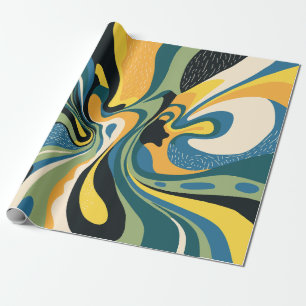 Papel De Regalo Arte Swirl vibrante abstracto