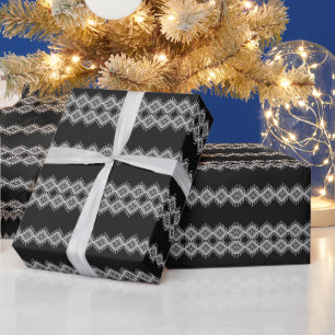 Papel De Regalo Arte tribal blanco y negro