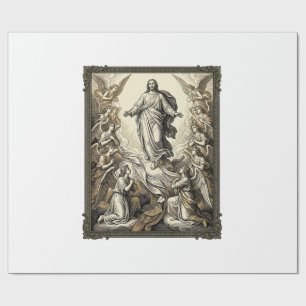 Papel De Regalo Arte vectorial de grabado de ángel de ascensión vi