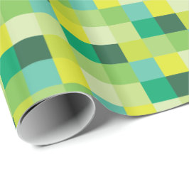 Papel De Regalo Arte verde y amarillo del pixel del modelo el | de