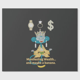 Papel De Regalo Arte zen del mono que manifiesta riqueza