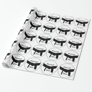 Papel De Regalo Artes Marciales Cinturón Negro Básico