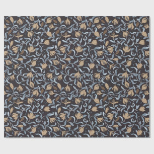 Papel De Regalo Artes y artesanías florales doradas