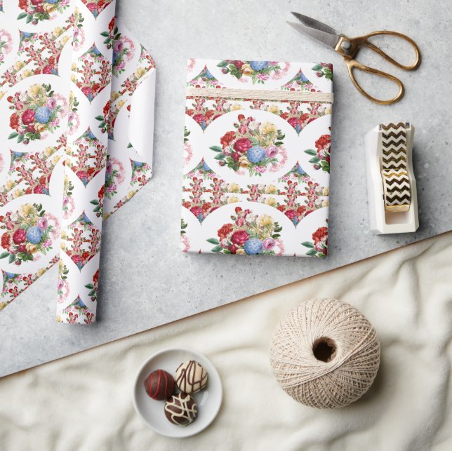 Papel De Regalo Artesanía botánica o retro de regalo de Rosa de ép (Artesanía)