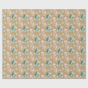 Papel De Regalo Artesanía Cascanueces bailarina de pino rosa