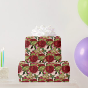 Papel De Regalo Artesanía de decoupage de rosas rojas y rosadas o