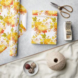 Papel De Regalo Artesanía o regalo con patrón de calabaza de tempo