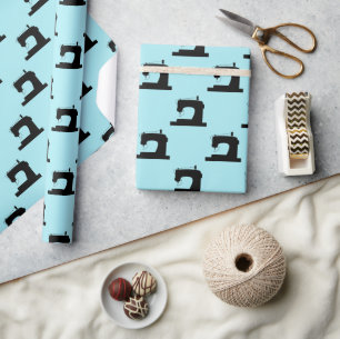 Papel De Regalo Artesanías de máquina de coser negras