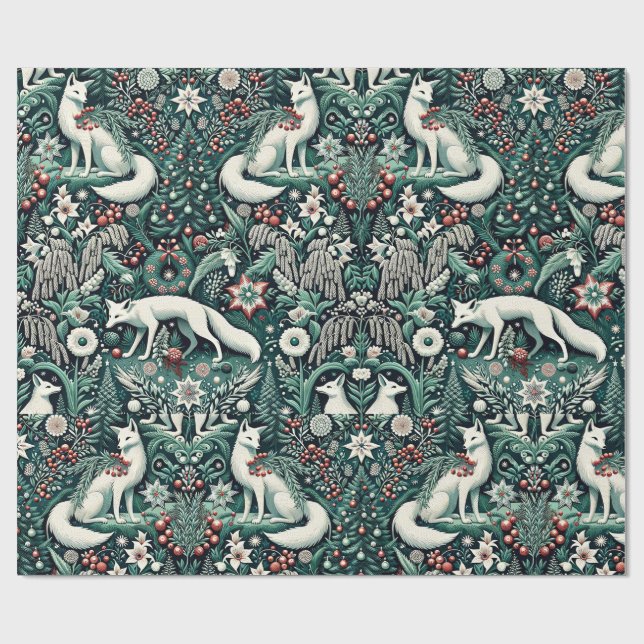 Papel De Regalo Artico Fox I Holiday Gift Wrap (Superficie plana)