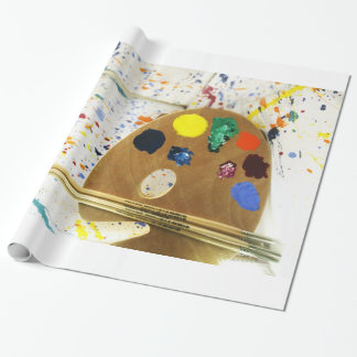 Papel De Regalo Artistas pintan paleta y paleta de pintura