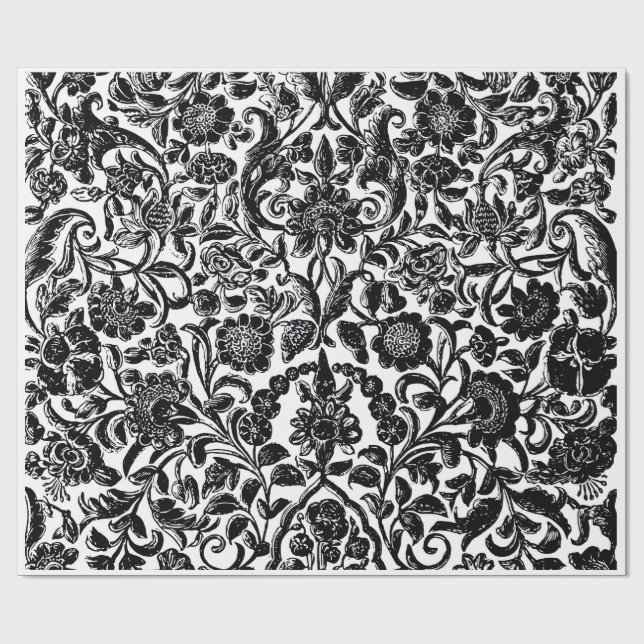 Papel de regalo artístico "Botánico monocromo" (Superficie plana)