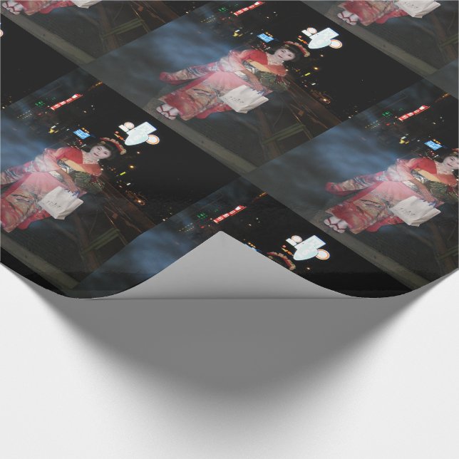 Papel De Regalo Asakusa Geisha Neo Tokyo (Esquina)