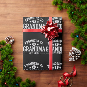 Papel De Regalo Ascendida a abuela est. 2026 Abuelos Bebé
