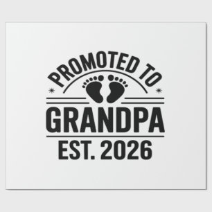 Papel De Regalo Ascendido a Abuelo, Est. 2026, Divertido Nuevo Abu