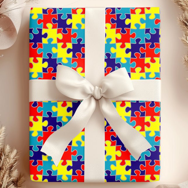 Papel De Regalo ASD Aspergers Autism Awareness Puzzle Pattern (Pat (Subido por el creador)