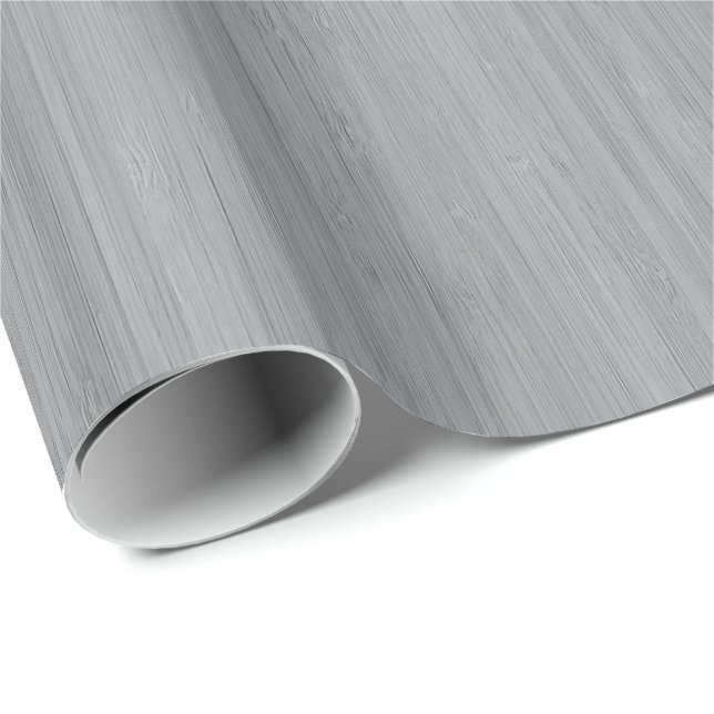 Papel De Regalo Ash Gray Bamboo Wood Grain Look (Esquina del rollo)