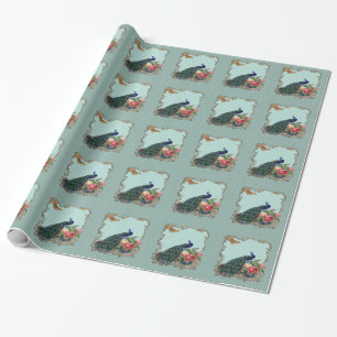 Papel De Regalo Asombroso pavo real azul/verde de calidad - envolt