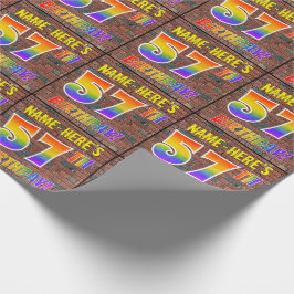 Papel De Regalo Aspecto de Arcoíris con Grafitis ¡CUMPLEAÑOS 57! &