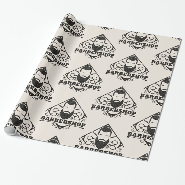 Papel De Regalo Aspecto de cuero de barbería (Desenrollado)