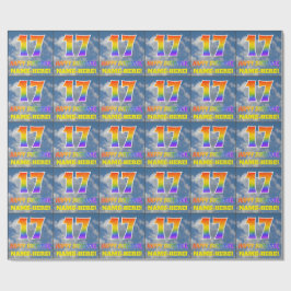 Papel De Regalo Aspecto del arcoiris "17" y "FELIZ CUMPLEAÑOS", nu