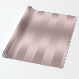 Papel De Regalo Aspecto metálico de franjas de oro Rosa