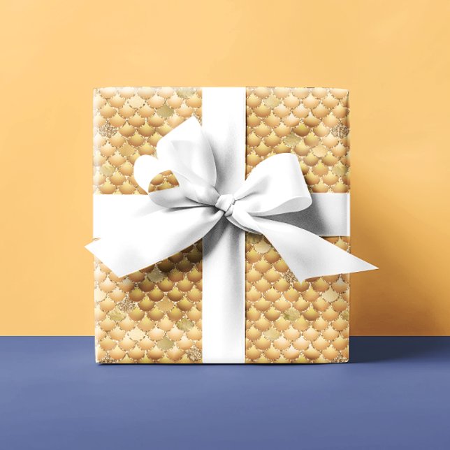 Papel De Regalo Aspecto metálico dorado escamas de sirena (Subido por el creador)