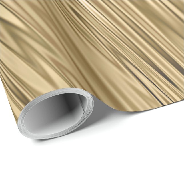 Papel De Regalo Aspecto texturizado metálico dorado (Esquina del rollo)