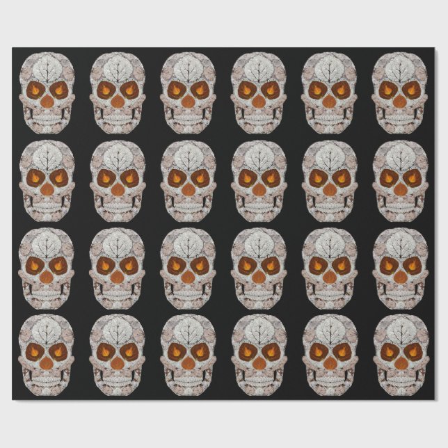 Papel De Regalo Aspen Leaf Skull 11 (Superficie plana)