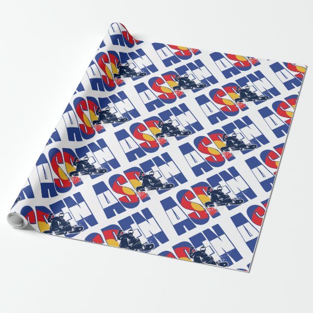 Papel De Regalo Aspen y Snowboarder (Desenrollado)