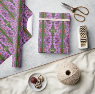 Papel De Regalo Astratos rosados silvestres de flores arte persona