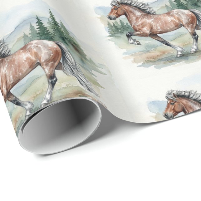 Papel De Regalo Astrid Tolting Icelandic Horse watercolor (Esquina del rollo)